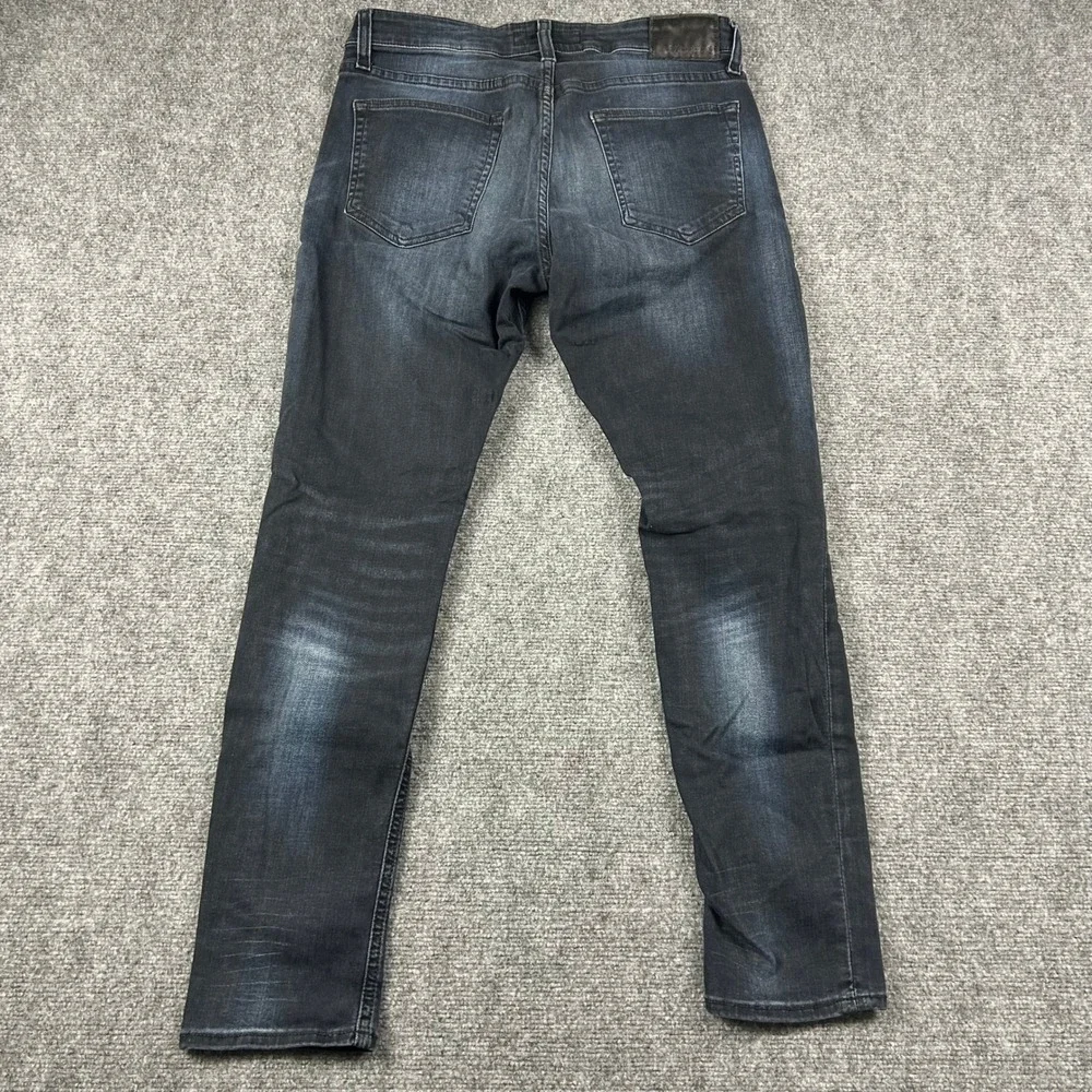 Express Jeans Mens 33x30 Dark Wash Skinny Hyper Stretch Faded Denim Pants